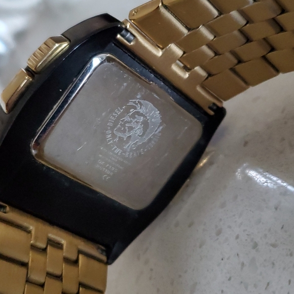 Diesel solid stainless steel gold digital watch